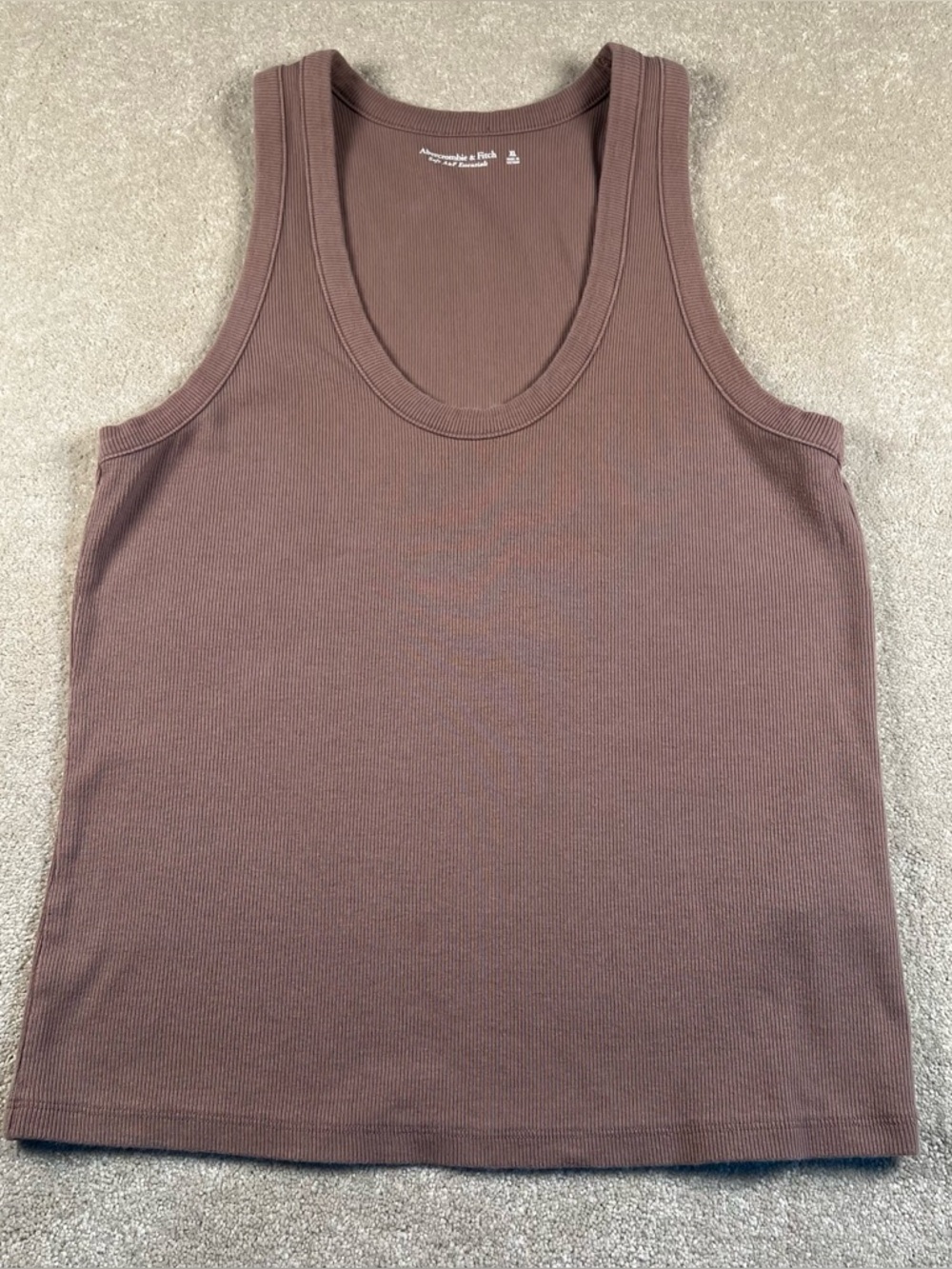 Abercrombie Soft AF Tank Top Brown Ribbed Cotton Women's XL